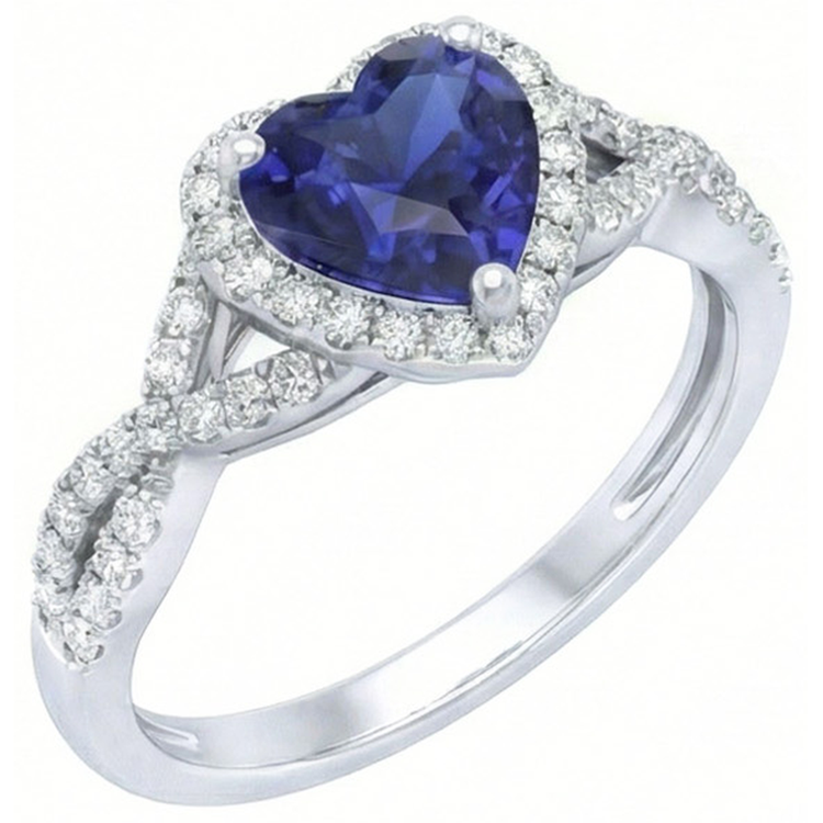 naturel round diamant 1carats bague vue de face