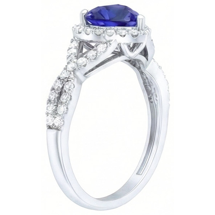 naturel round diamant 1carats bague détail rapproché