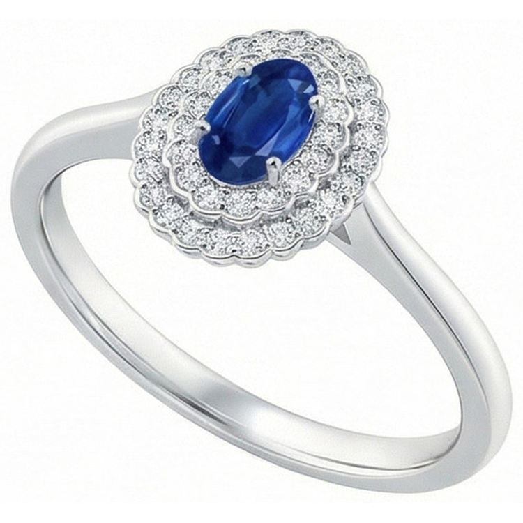 naturel oval diamant 3.25carats bague angle de côté