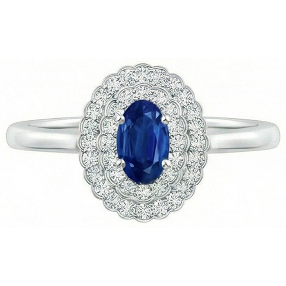 naturel oval diamant 3.25carats bague détail rapproché