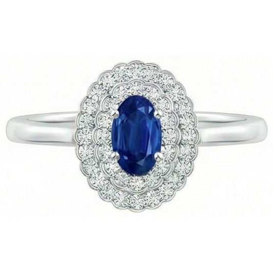 naturel oval diamant 3.25carats bague détail rapproché
