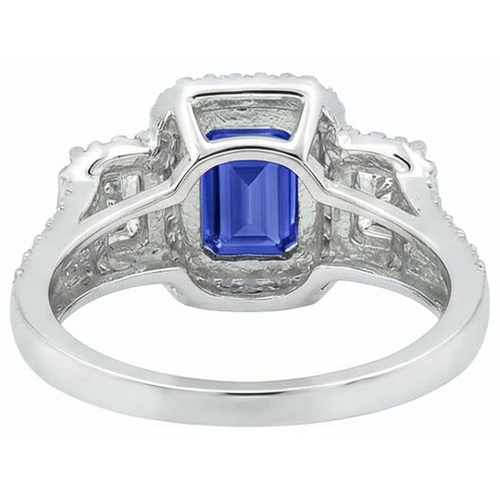 naturel round saphir 3.50carats bague vue de dessus