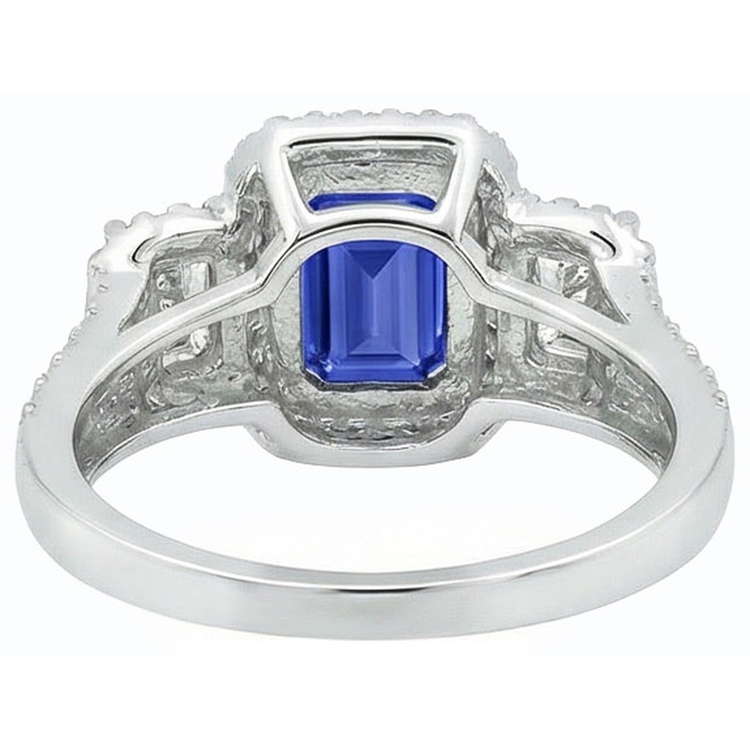 naturel round saphir 3.50carats bague vue de dessus