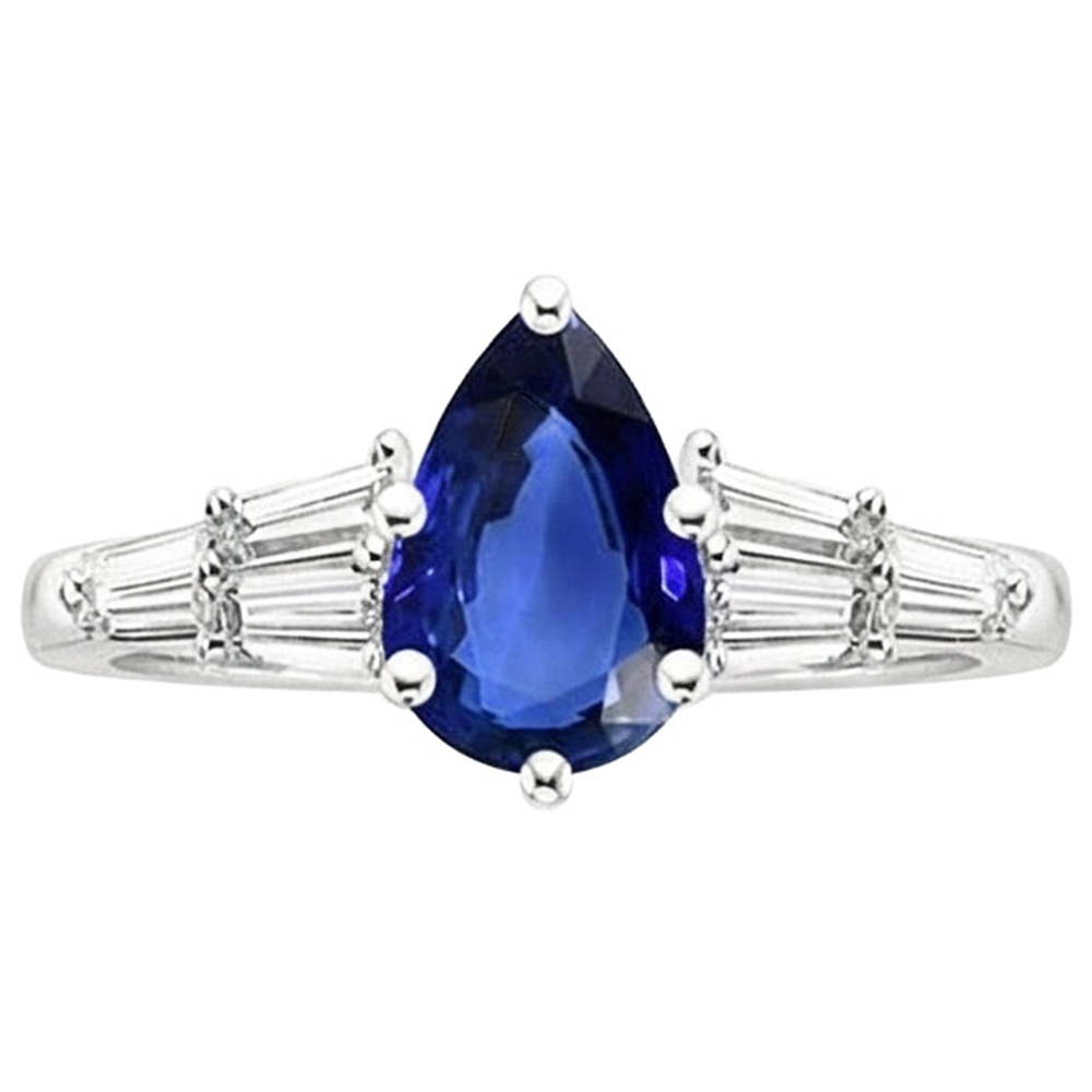 naturel baguette diamant 4carats bague vue de profil