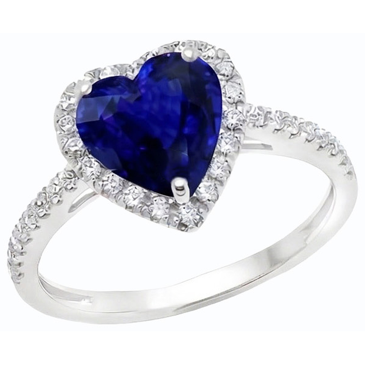 naturel heart diamant 3.50carats bague détail rapproché