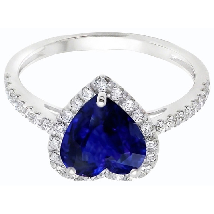 naturel heart diamant 3.50carats bague vue de dessus