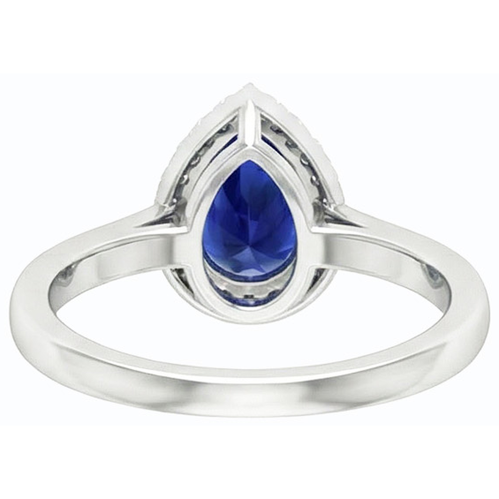 naturel pear diamant 3carats bague vue de dessus