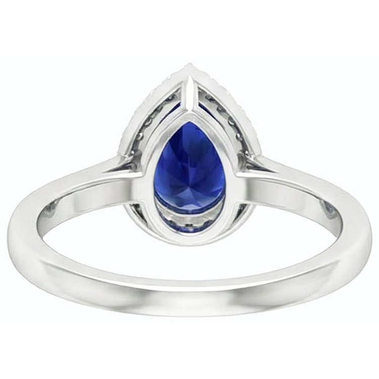 naturel pear diamant 3carats bague vue de dessus