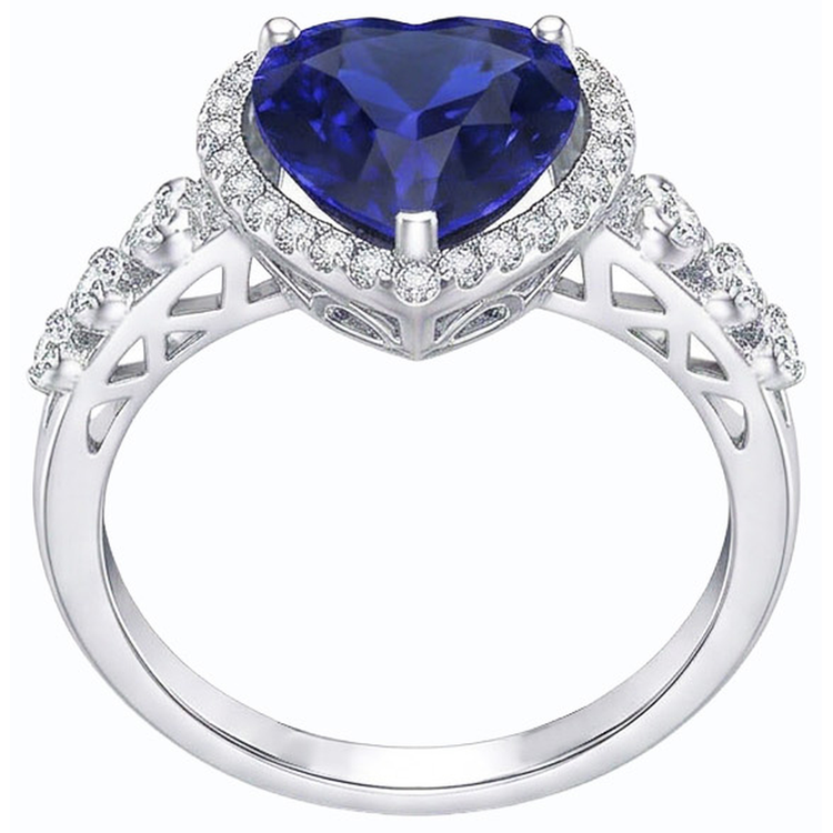 naturel round diamant 3.50carats bague vue de face
