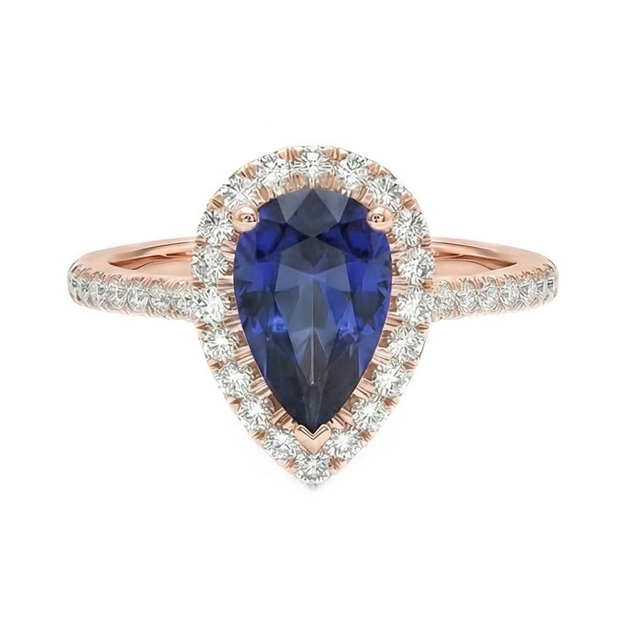 naturel pear diamant 3carats bague angle de côté