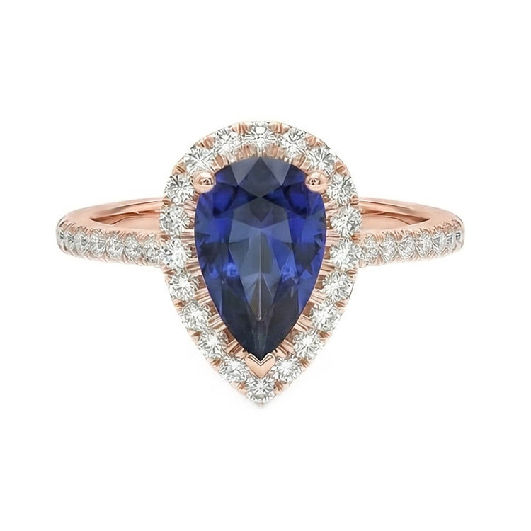 naturel pear diamant 3carats bague angle de côté