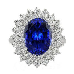 Bague Saphir Bleu Or 14K Diamant