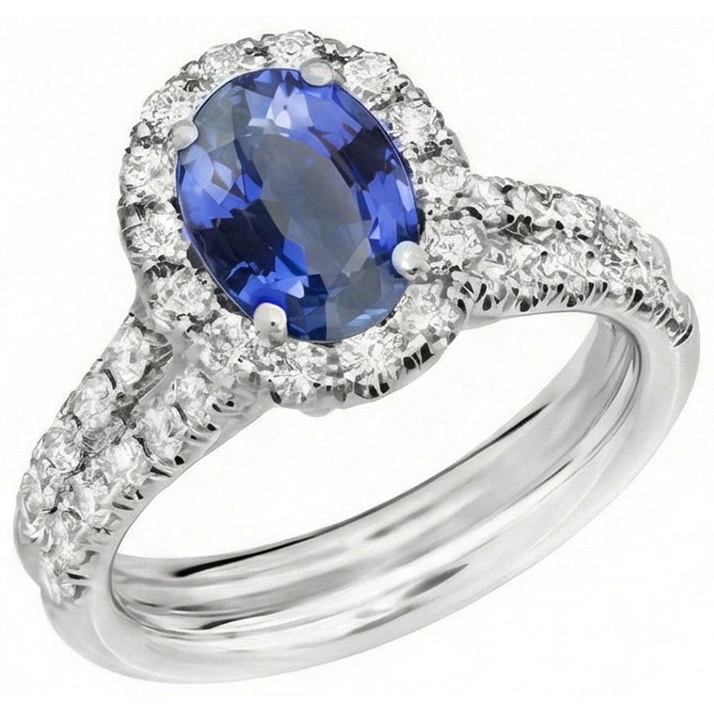 naturel oval diamant 3carats bague angle de côté