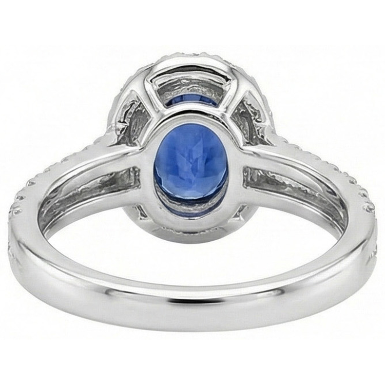 naturel oval diamant 3carats bague vue de dessus