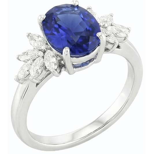 naturel marquise diamant 3.50carats bague angle de côté