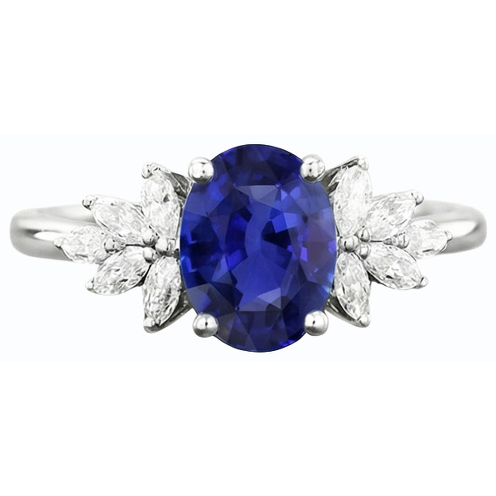 naturel marquise diamant 3.50carats bague vue de profil