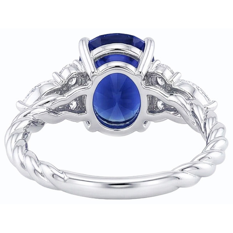 naturel round saphir 4carats bague détail rapproché