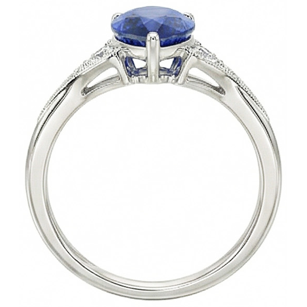 naturel pear diamant 3.25carats bague angle de côté