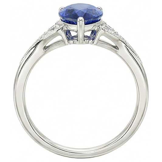naturel pear diamant 3.25carats bague angle de côté