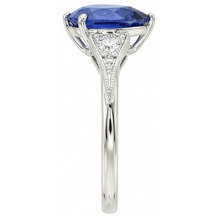 naturel pear diamant 3.25carats bague vue de profil