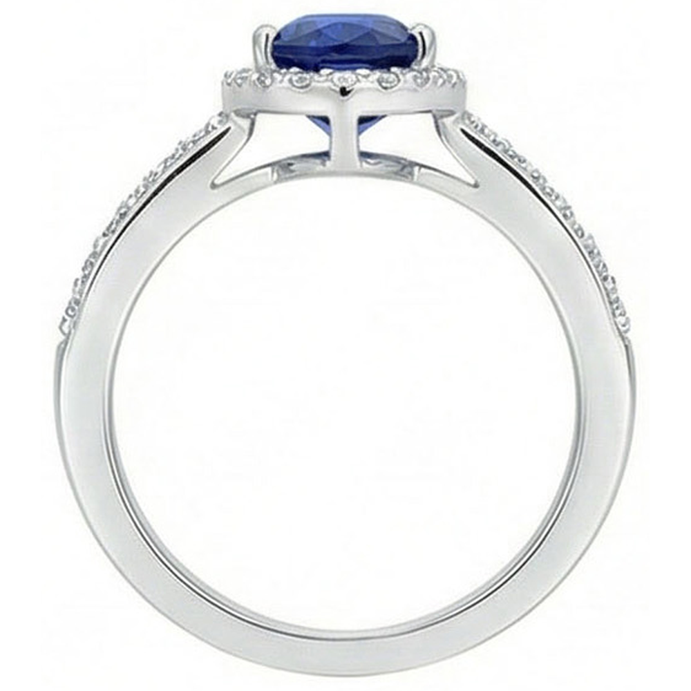 naturel pear diamant 3.25carats bague angle de côté