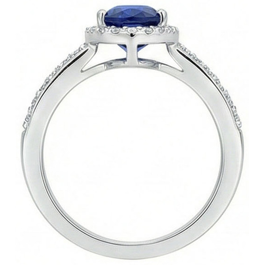 naturel pear diamant 3.25carats bague angle de côté
