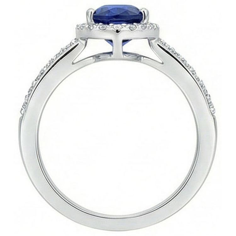 naturel pear diamant 3.25carats bague angle de côté