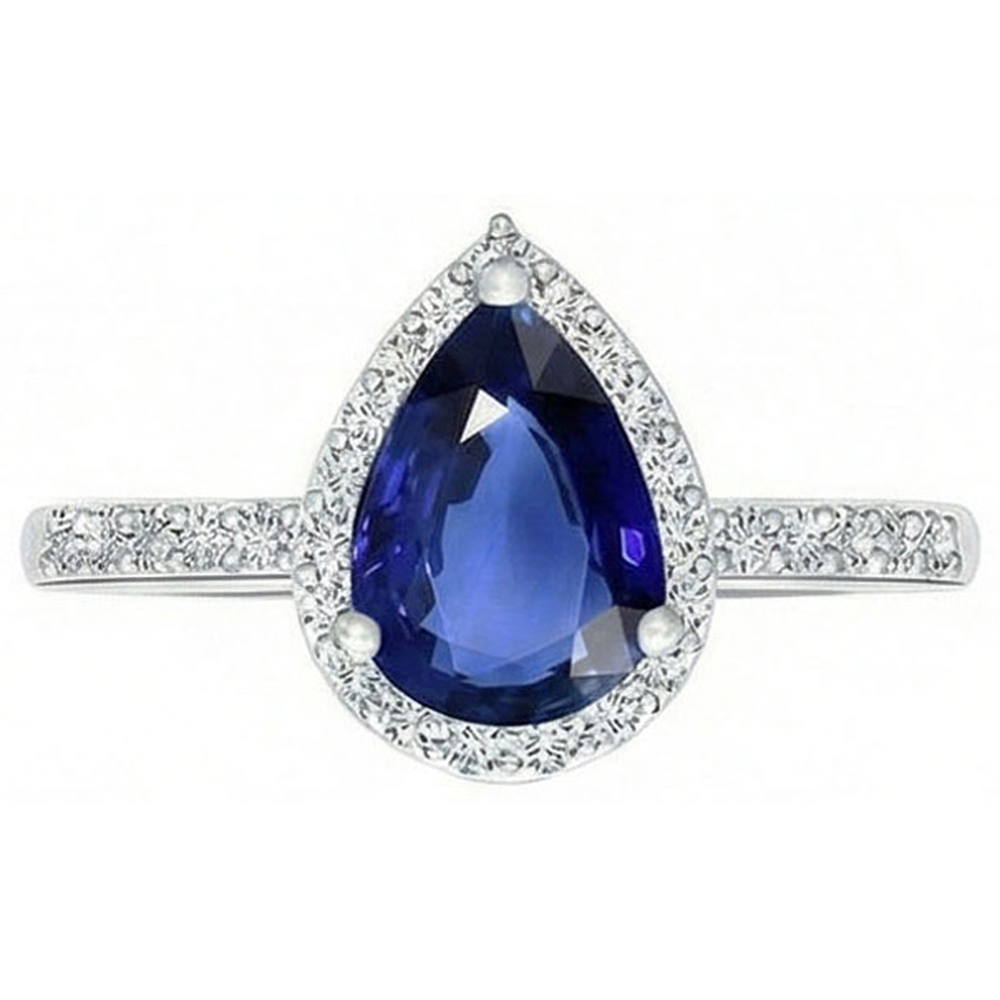 naturel pear diamant 3.25carats bague détail rapproché