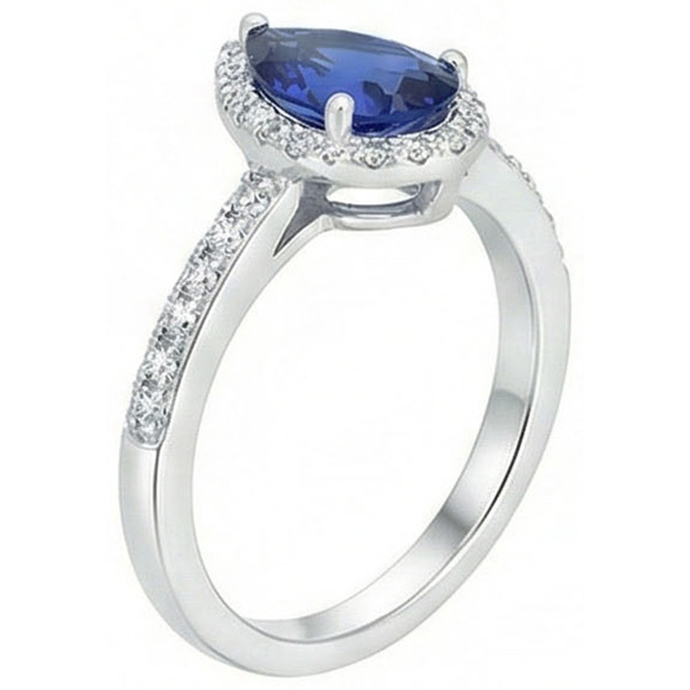 naturel pear diamant 3.25carats bague vue de dessus