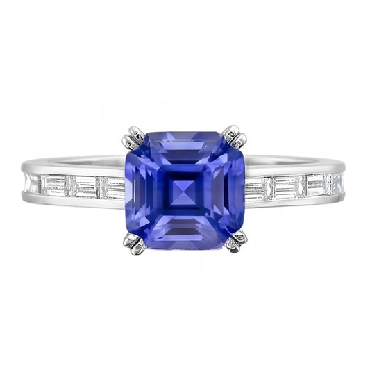 Bague Saphir Bleu Royal Vivid Et Diamants