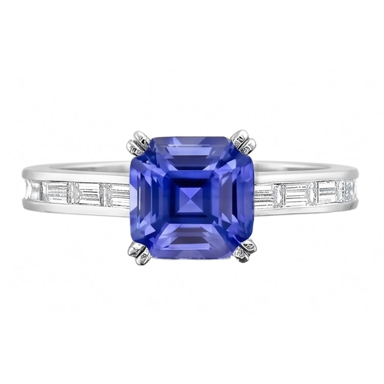 Bague Saphir Bleu Royal Vivid Et Diamants