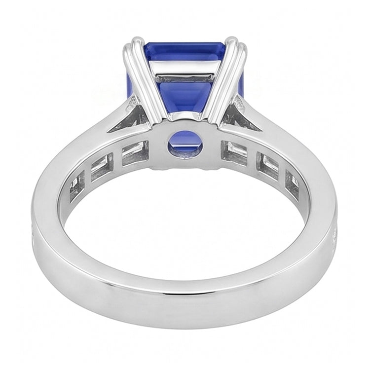 Bague Saphir Bleu Royal Vivid Et Diamants