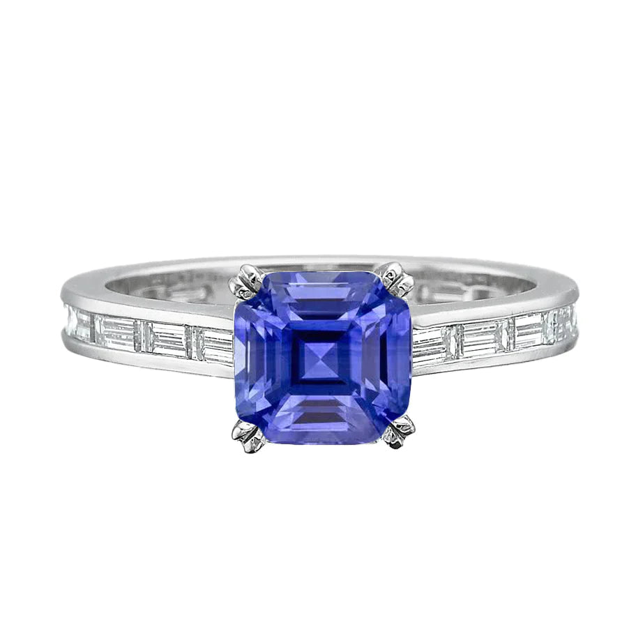 Bague Saphir Bleu Royal Vivid Et Diamants