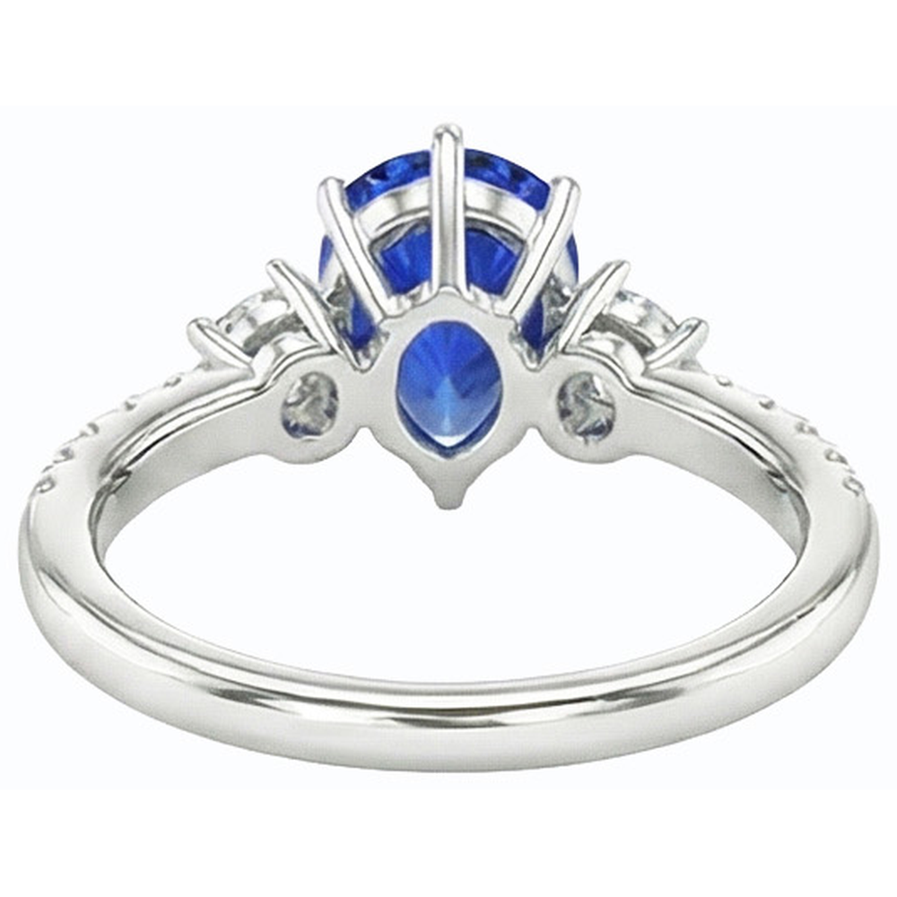 naturel pear diamant 3carats bague vue de dessus