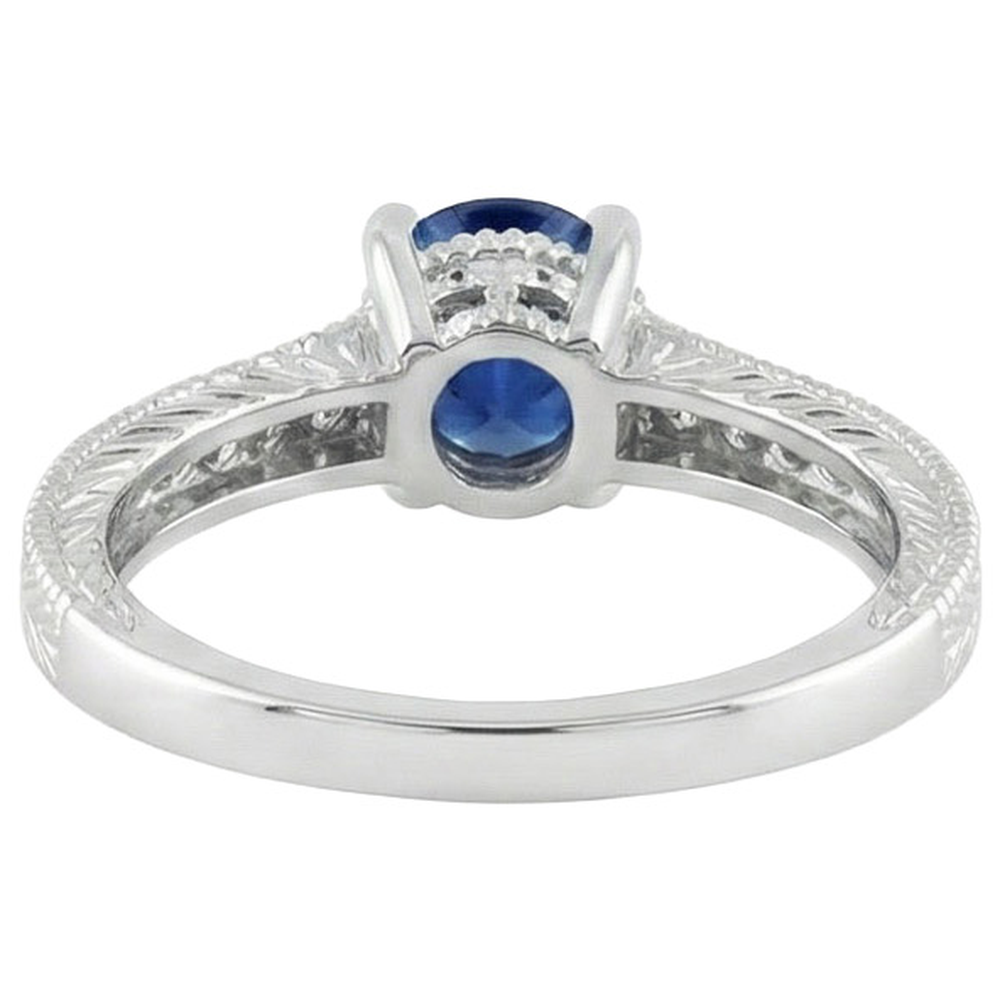 naturel oval diamant 1.85carats bague vue de profil