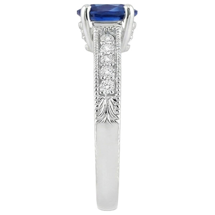 naturel oval diamant 1.85carats bague vue de dessus
