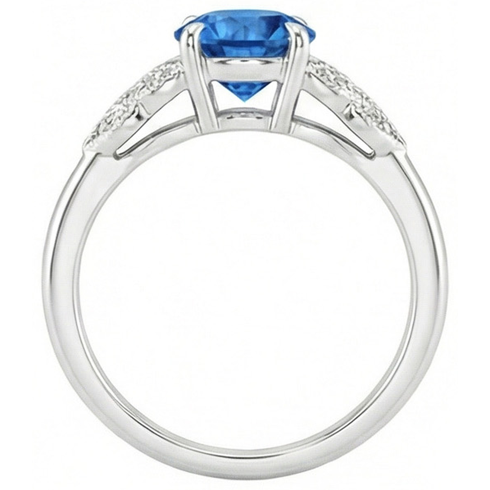 naturel round diamant 2.25carats bague sur blanc