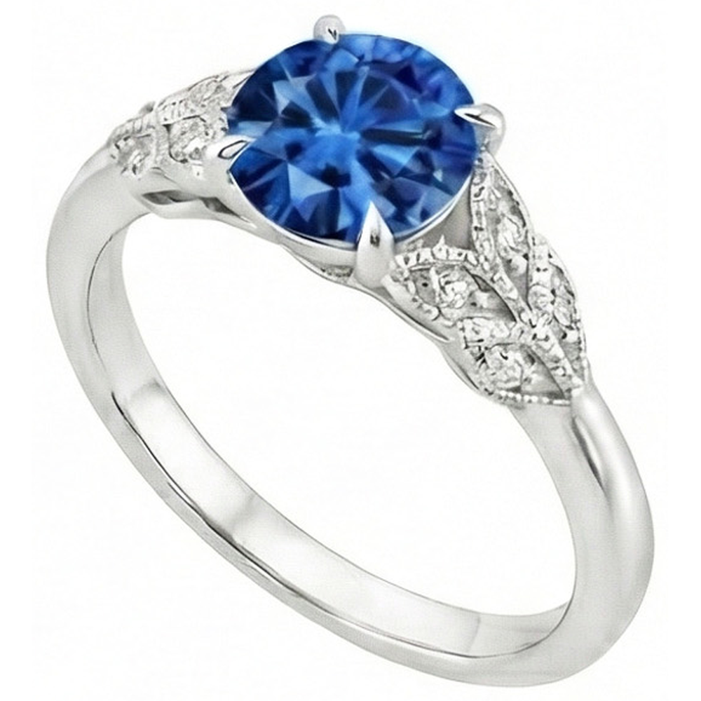 naturel round diamant 2.25carats bague angle de côté