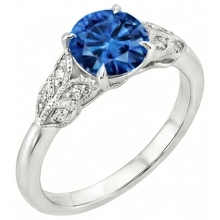 naturel round diamant 2.25carats bague vue de dessus