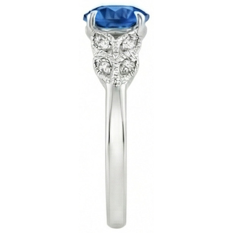 naturel round diamant 2.25carats bague vue de profil