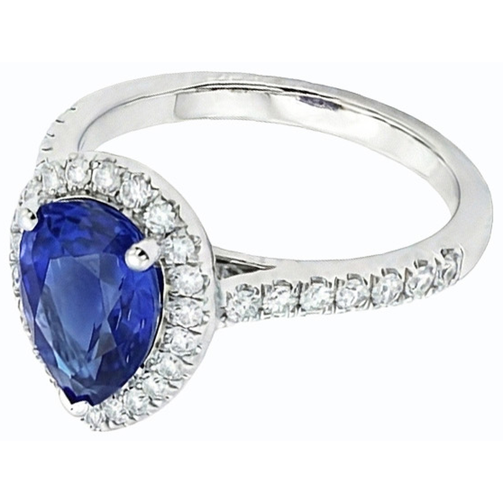 naturel pear diamant 3.50carats bague vue de dessus