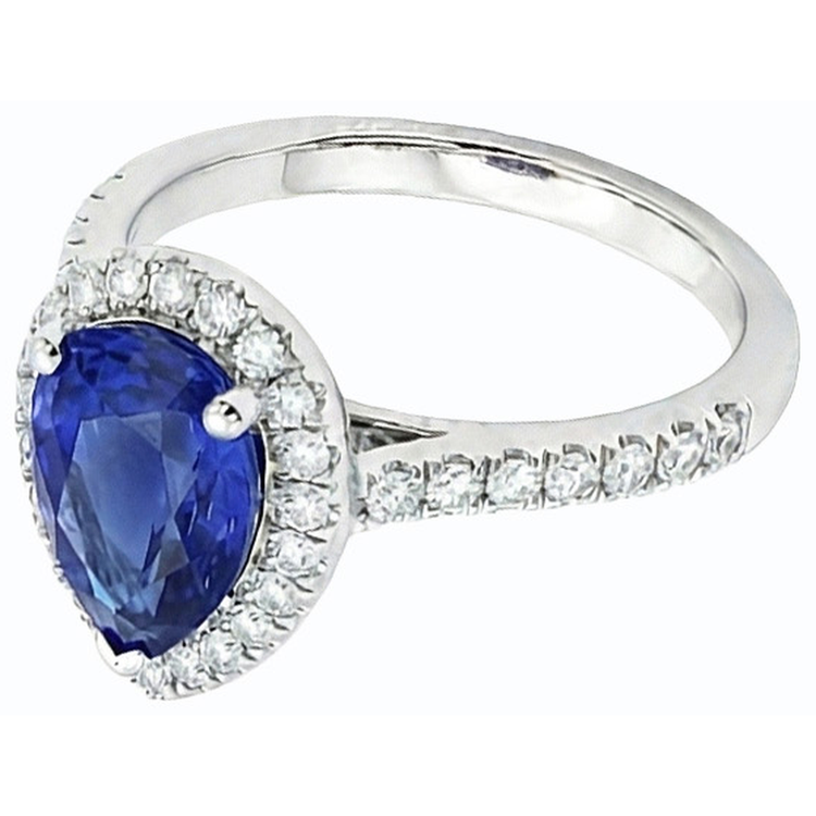 naturel pear diamant 3.50carats bague vue de dessus