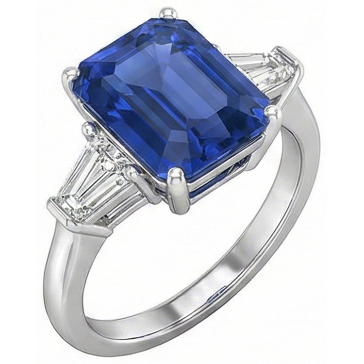 Bague Saphir Bleuet 3 Pierres