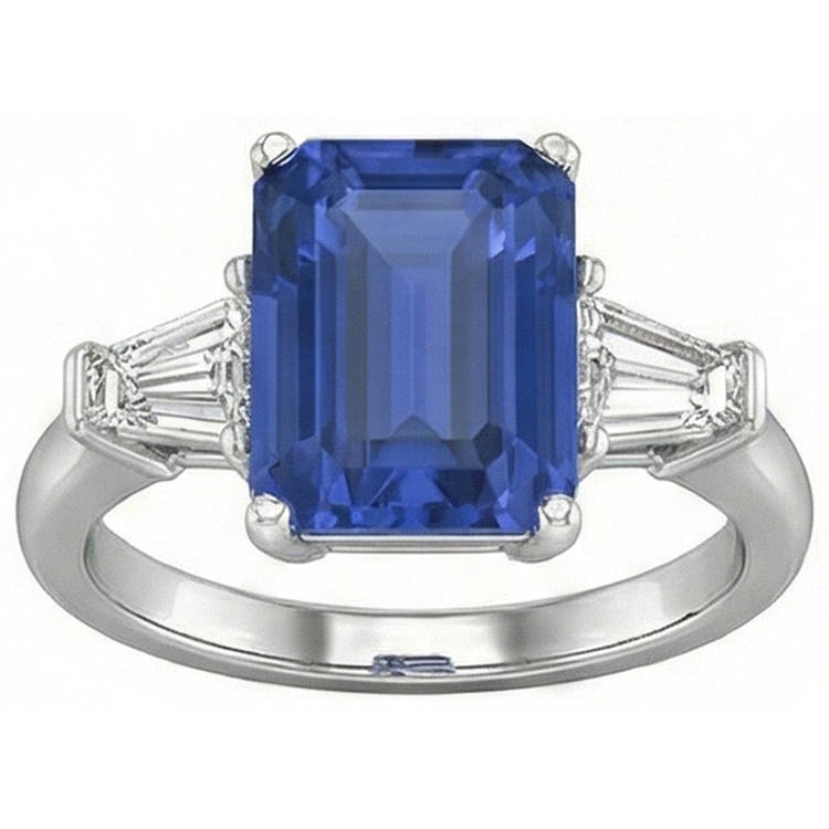 Bague Saphir Bleuet 3 Pierres