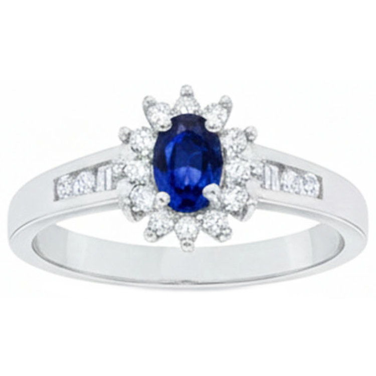 naturel oval diamant 2.40carats bague angle de côté