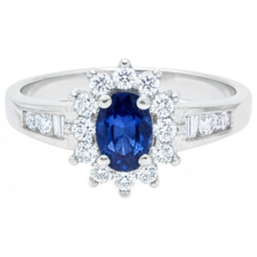 naturel oval diamant 2.40carats bague vue de face