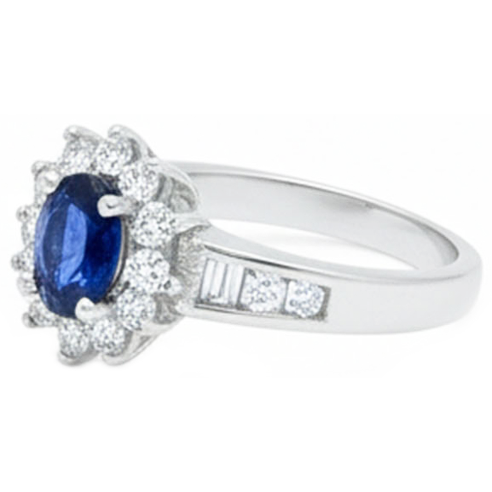 naturel oval diamant 2.40carats bague vue de dessus