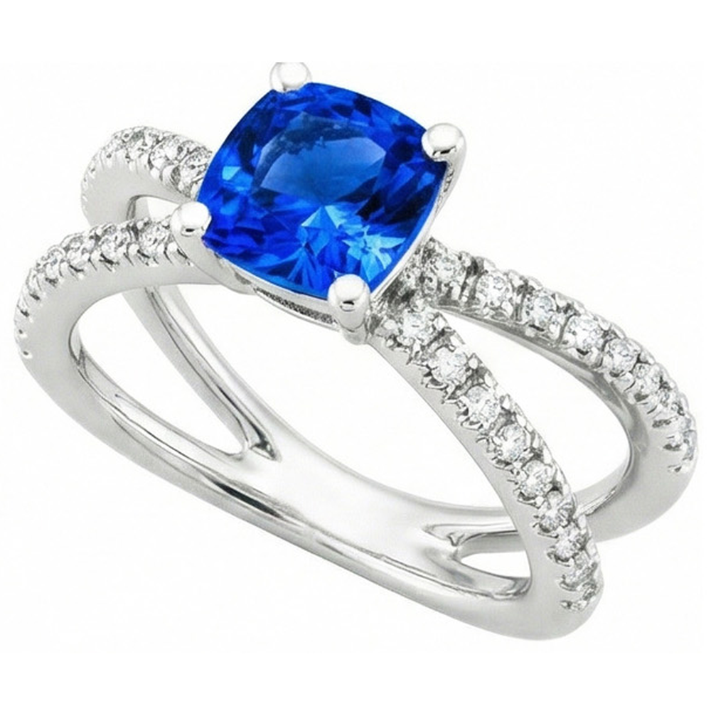 naturel cushion diamant 2.50carats bague angle de côté
