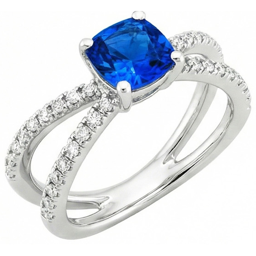 naturel cushion diamant 2.50carats bague vue de dessus