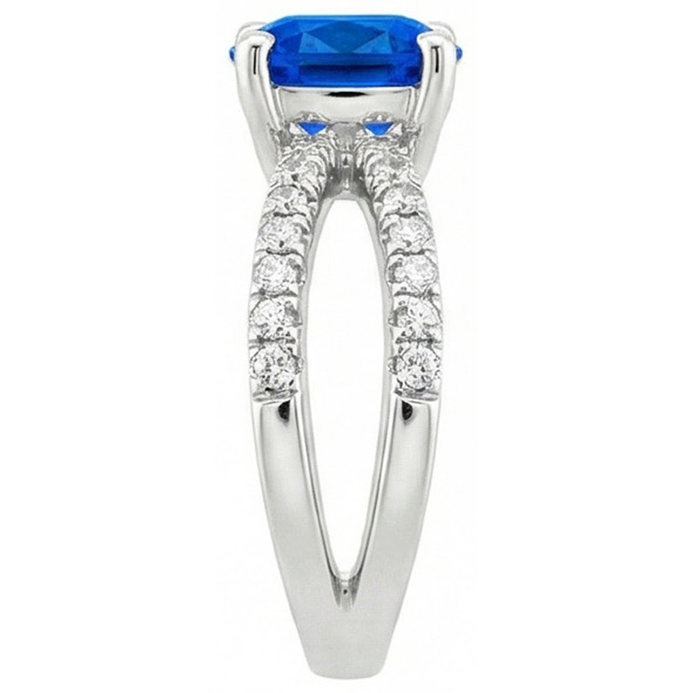 naturel cushion diamant 2.50carats bague vue de profil